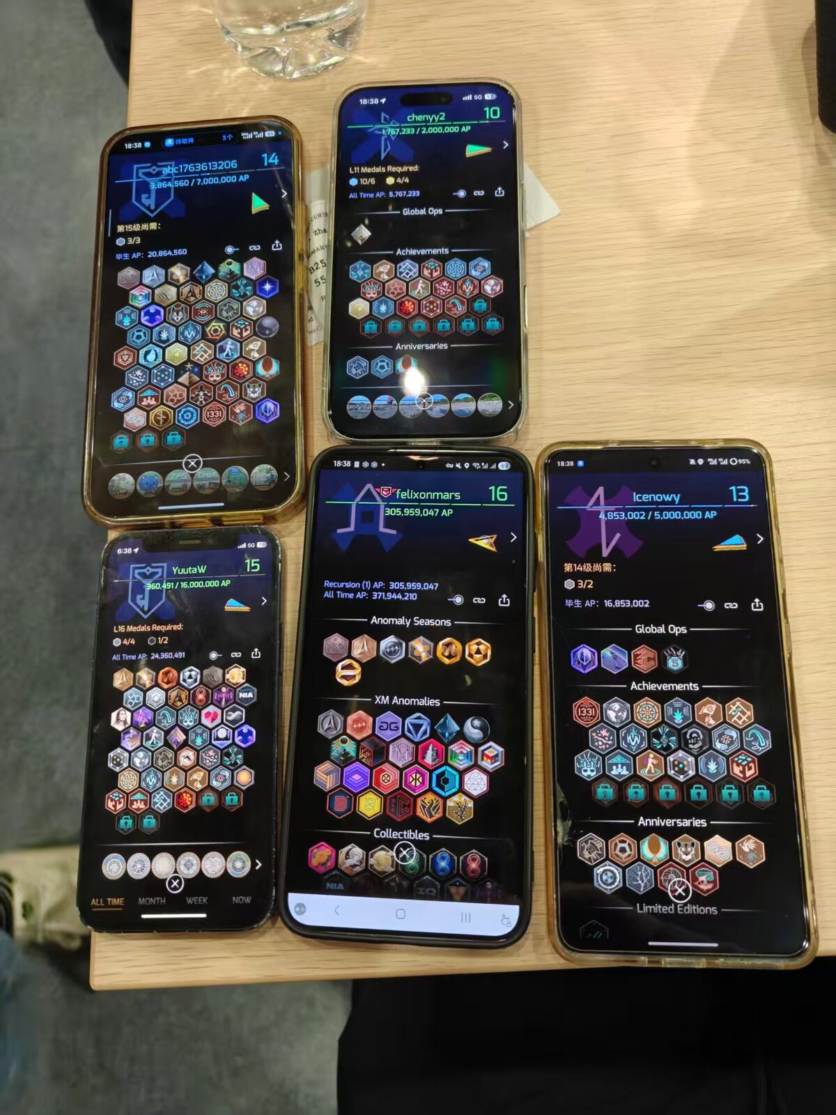 饭桌上大家的 Ingress 账号